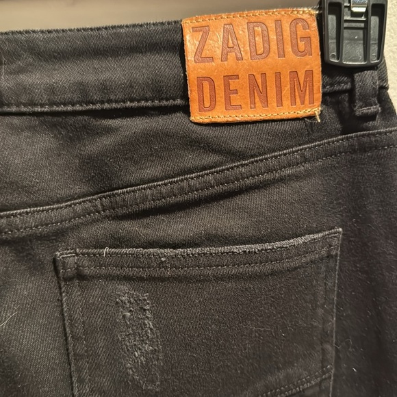 Zadig & Voltaire Eva Grunge Black Denim 27 - Picture 8 of 11